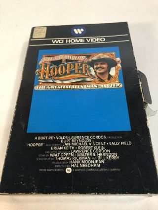 1979 Hooper Wci Vhs Big Box Burt Reynolds Sally Field Cult Rare