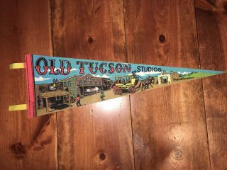 Rare Old Tucson Studios Vintage Pennant Felt 8x25 Bank Western Theme