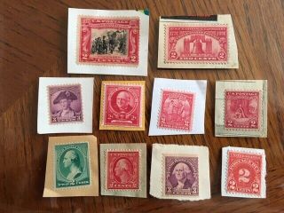10 X Rare Uncirculated Stamps,  Early 1900s,  5,  On Paper,  Actual Images