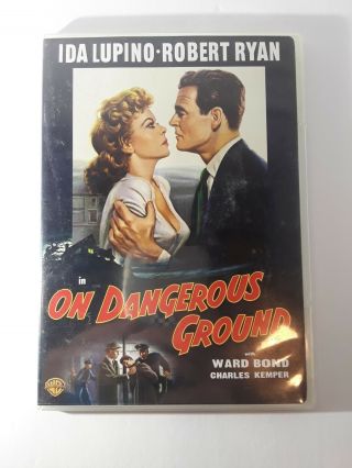 Rare 1952 Film Noir On Dangerous Ground Slim - Case Ida Lupino Robert Tyan Nr