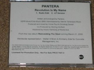 Pantera - Revolution Is My Name - 2 Track Dj Usa Promo Cd W/ Radio Edit Rare