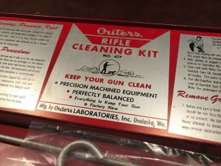 Vintage Gunslick Rifle Gun Cleaning Kit.  no.  477 Rare Outers Laboratories 3