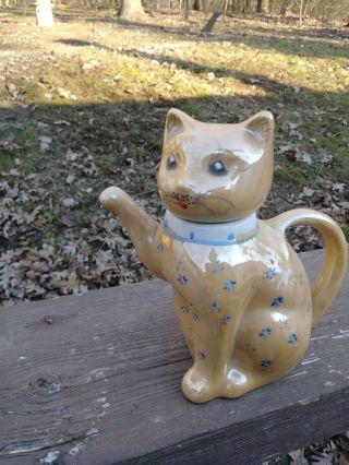 Rare Vintage Small Cat Pitcher Creamer Teapot Ceramic China High Luster Finish