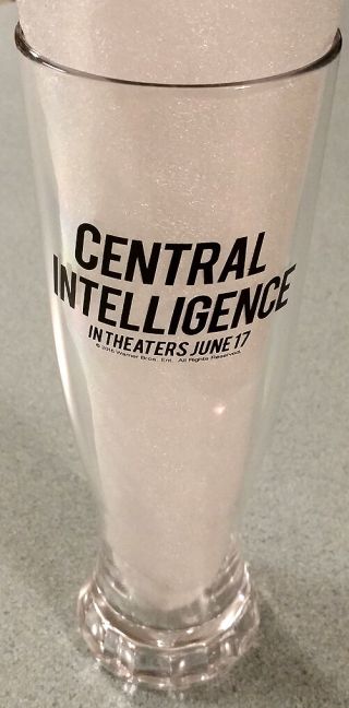 Central Intelligence Rare Promo Beer Glass Dwayne The Rock Johnson Kevin Hart