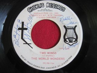 World Wonders Two Wings Cherub Records Rare Black Gospel Soul 7 " 45