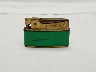 Vintage Rare Bomart Brass Toned Green Wrapped Cigarette Lighter