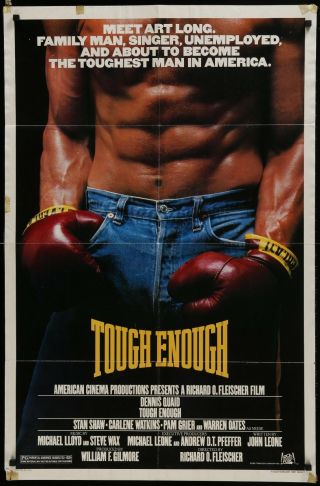Tough Enough Dennis Quaid Ff Rare 1983 1 - Sheet Movie Poster 27 X 41