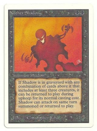 Mtg Unlimited: 1x Nether Shadow Nm - Lp Magic The Gathering Vintage Black Rare