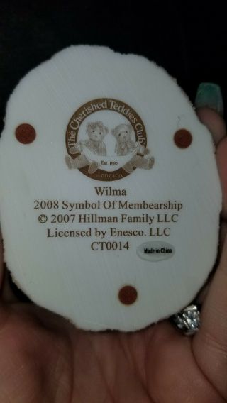Cherished teddies beach Rare Wilma Symbol Of Membership 08 ' 4