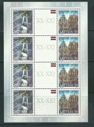 Latvia.  2000.  Small Sheet Milenium.  Mi 529 - 30 Mnh Rare