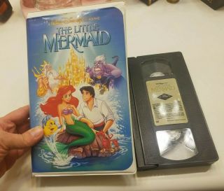 The Little Mermaid Disney Vhs Banned Cover Rare 1st Sticker Label,  Black Diamond