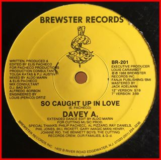 Freestyle 12 " Davey A.  - So Caught Up In Love Brewster - Mega Rare 