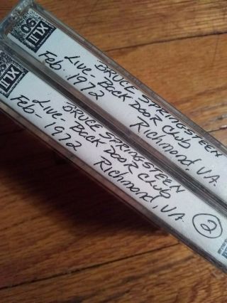 Vtg Bruce Springsteen Rare 1972 Live 2 Audio Cassette Tapes: Club: Richmond,  Va.