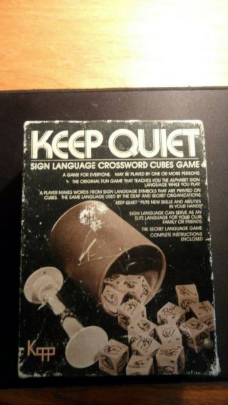 Keep Quiet Sign Language Crossword Cubes Game,  Very Rare Vintage 1973 Game