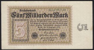 1923 5 Billion Mark Germany Rare Vintage Paper Money Banknote Currency P 115a Xf