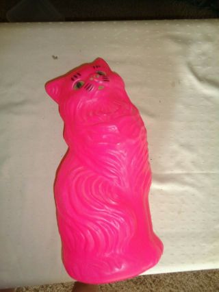 Rare Aj Renzi 16 " Blow Mold Plastic Pink Cat Bank Vintage