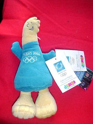 Rare Olympic Games Athens 2004 Greece Official Mascot Phevos Plush Doll With Tag