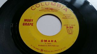 1967 Rock 45 Moby Grape Omaha/ 8:05 Dj Vg To Vg,  Rare