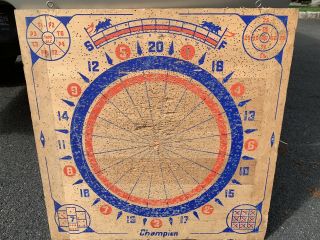 - Rare - Vintage Champion Dart Board - Double Sided Multi Game