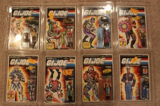 1986 & 1987 - Moc Set Of 8 (vintage Hasbro Gi Joe Figures) Cobra Commander