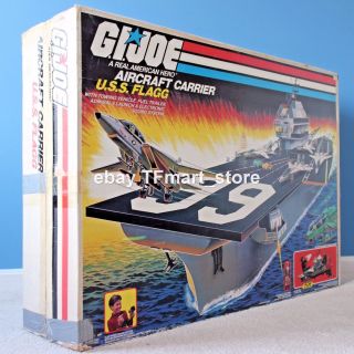 1985 Vintage Gi Joe Uss Flagg Aircraft Carrier Keel Haul Playset Complete W/ Box