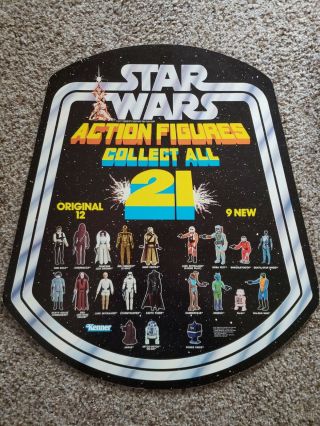 Star Wars " Collect All 21 " Bell - Shaped Advertisement 1978 - Kenner Store Display