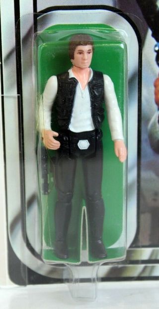 Vintage Kenner Star Wars Carded 12 Back - C Han Solo (Small Head) AFA 80 NR 2