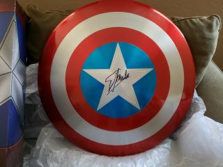 Captain America 75th Anniversary Metal Shield Signed Stan Lee Marvel End Game
