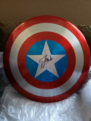 Captain America 75th Anniversary Metal Shield Signed Stan Lee Marvel End Game 2