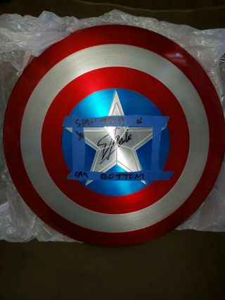 Captain America 75th Anniversary Metal Shield Signed Stan Lee Marvel End Game 5
