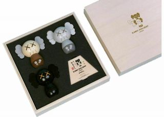 KAWS: HOLIDAY JAPAN Limited Wood Kokeshi Doll Set (set Of 3) CONFIRMED ORDER 3