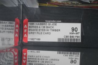 GI Joe Series 4/36 Back Snake Eyes W/Timber Grey File Card AFA 90 (85/90/90) MOC 10