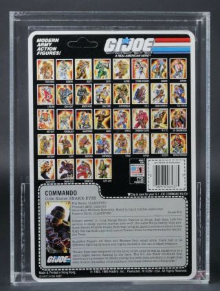 GI Joe Series 4/36 Back Snake Eyes W/Timber Grey File Card AFA 90 (85/90/90) MOC 8