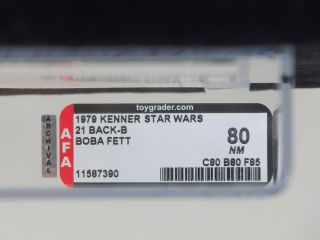 1979 Kenner Star Wars 21 Back - B - Boba Fett Unpunched - AFA 80 80/80/85 4