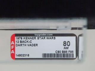 1978 Kenner Star Wars 12 Back - C - Darth Vader - AFA 80 80/85/85 4