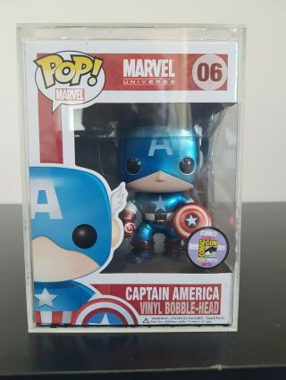 Marvel Funko Pop - Metallic Captain America - Sdcc 2011 Exclusive - Limited 480