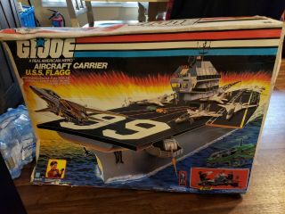 GI Joe USS Flagg Aircraft Carrier 100 Complete w/Keel Haul,  Blueprints & Box 12