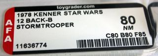 1978 Vintage Kenner Star Wars 12 Back - B Stormtrooper AFA 80 NM 11636774 NR 4