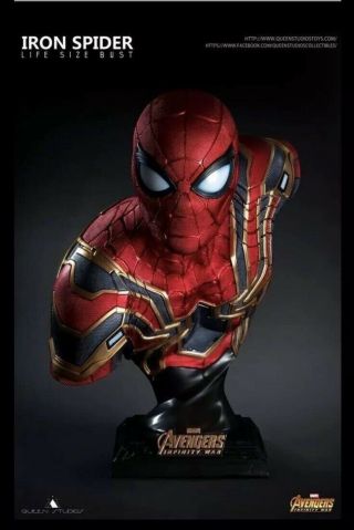 Queen Studios Marvel 1/1 Iron Spider Man Resin Life Size Bust