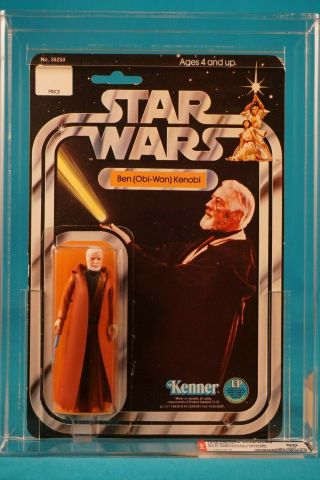Star Wars Afa 80 Ben Obi Wan Sku On Figure Stand 12 Back A - Vintage Moc Carded