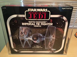 Vintage Kenner Star Wars 1983 Rotj Battle - Imperial Tie Fighter Afa 80