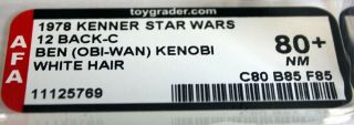 1978 Vintage Kenner Star Wars 12 Back - C Ben Obi - Wan Kenobi WH AFA 80, 4