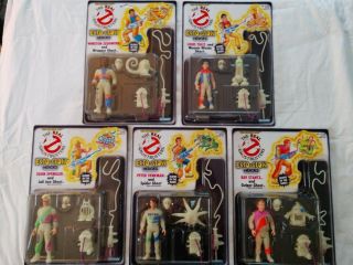 1991 Kenner Real Ghostbusters Ecto Glow Complete Set Moc - Peter Venkman & More