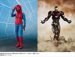 S.  H.  Figuarts Spider - Man (homecoming) Home Made Suit Ver.  & Ironman Mk - 47 Bandai