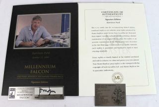 Harrison Ford Master Replicas Millennium Falcon Ap Signature Plaque