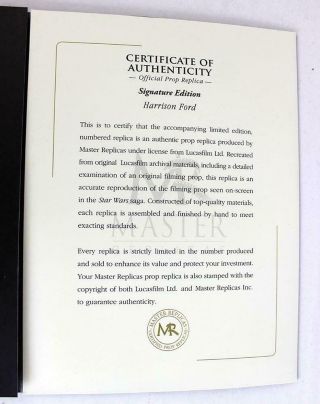 Harrison Ford Master Replicas Millennium Falcon AP Signature Plaque 2