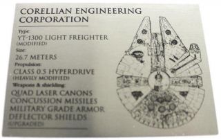 Harrison Ford Master Replicas Millennium Falcon AP Signature Plaque 5