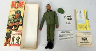 1964 Gi Joe Action Soldier Negro Black Figure W/ Box Paperwork 7900 Complete