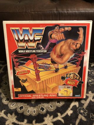 Hasbro Wwf King Of The Ring Wrestling Ring And Belt Factory