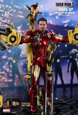 Hot Toys Iron Man Suit - Up Gantry With Mark Iv Die Cast Mms462 - D22 -